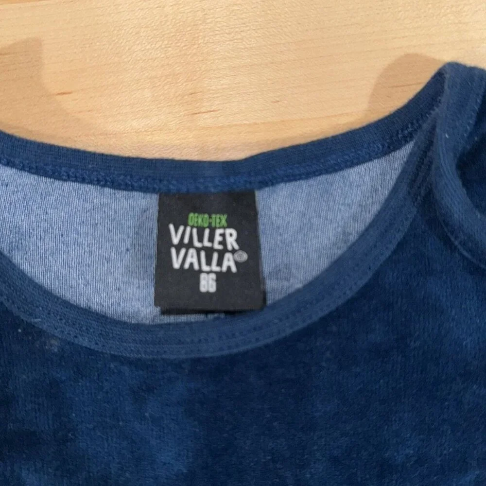 Villervalla Marine Velour Playsuit Romper Blue Size 86 1.5 Years